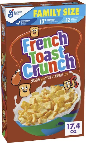 French Toast Crunch Cereal, Family Size - 17.4 oz