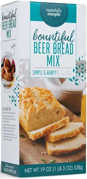 Tastefully Simple Bountiful Beer Bread Mix - Incredibly Easy to Make Artisan Bread, Just Add Beer or Soda! - No Bread Machine Needed - Nothing Artificial - 3 x 19 oz