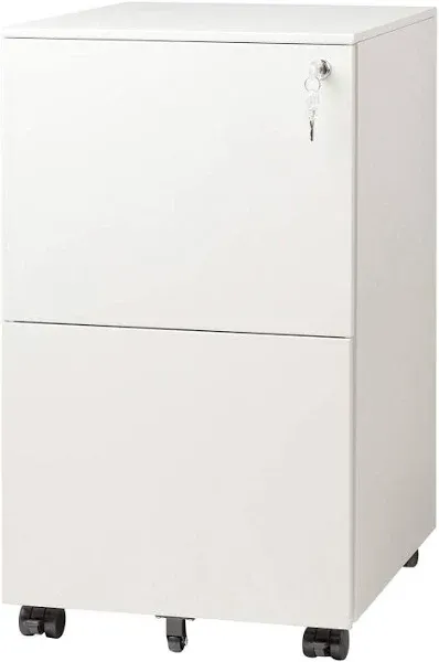 DEVAISE 2 Drawer Mobile File Cabinet with Lock