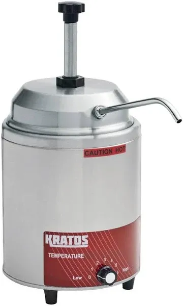 Kratos 29M-009 Round 3.5 Quart Hot Topping Warmer and Dispenser, 120V, 550W