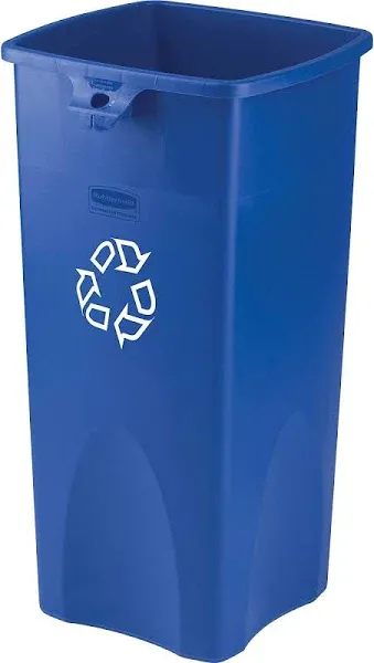 Rubbermaid Commercial Products Untouchable 23 Gal Vented Square Recycling Container Blue, for Offices/Mailrooms/Classrooms/Areas of High Waste Generation