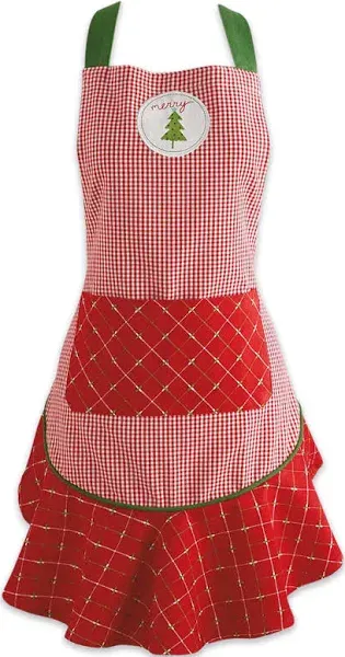 DII Women's Christmas Kitchen Apron Adjustable Adult Size for Cooking, Baking, Crafting & Entertaining