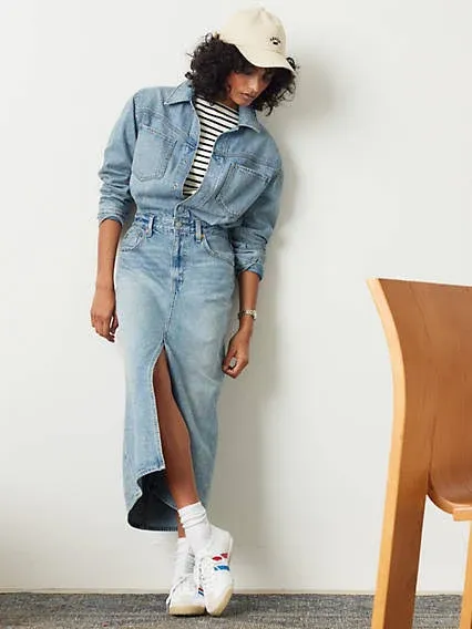 Levi's Denim Midi Shirt Dress Women's