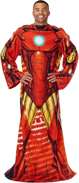 Marvel 1MAR024000002RET 's Iron Man, "Being Iron Man" Adult Comfy Throw Blanket, 48" x 71", Multi Color