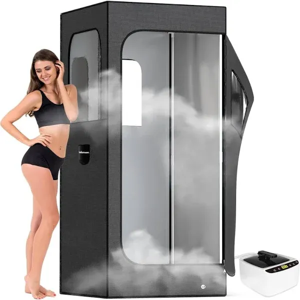 Adamson Full Size Portable Steam Sauna Indoor Sauna Tent for Home Spa Relaxation + Boost Health and Recovery + 2.6l 1000w Steamer + Chair + Remote