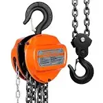 3 Ton Manual Chain Hoist, 6600 lbs Capacity, 10 FT Come Along, G80 Galvanized Carbon Steel, Double-Pawl Brake, Auto Chain Leading, 360° Rotation Hook - for Garage Factory Dock