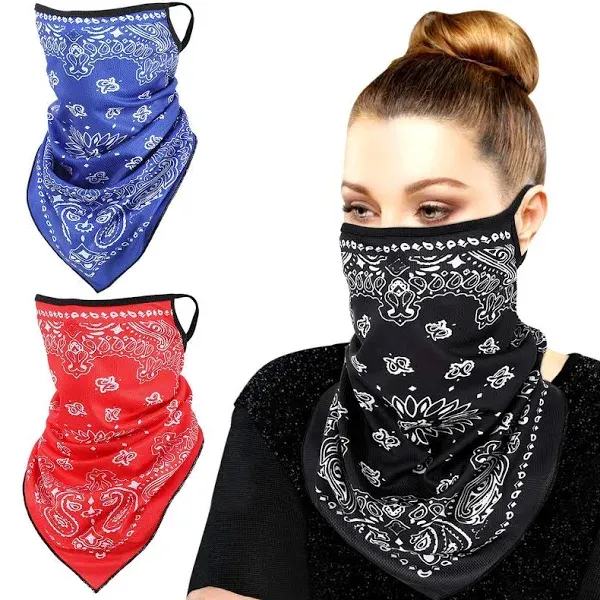 MoKo Scarf Mask Bandana Ear Loops 3 Pack