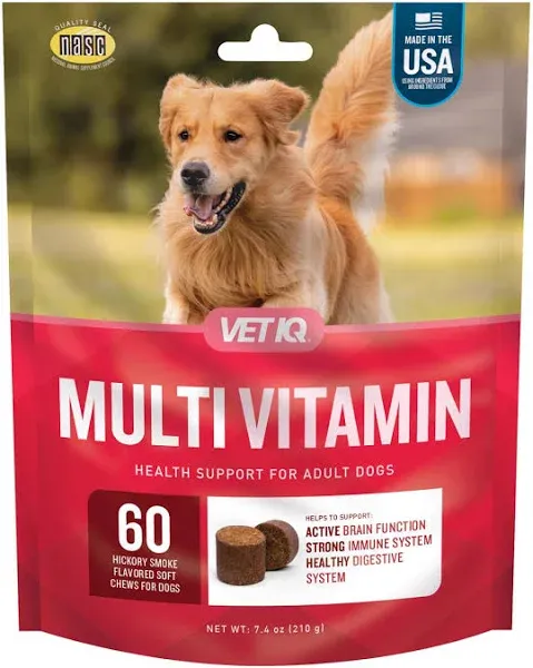 Dog Multi Vitamins Supplement Support Overall Wellness All Stages, 60 Soft Chews