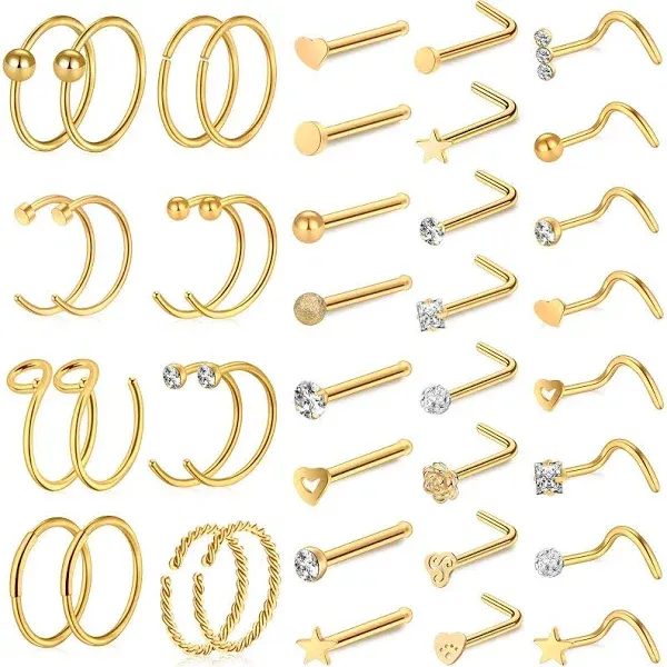 ONESING Women's Gold Nose Rings