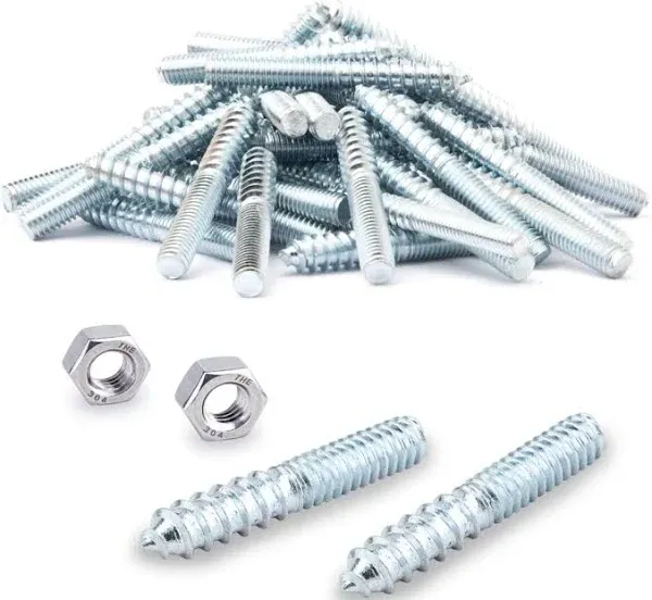 QHB1002 50-piece 1/4"-20 x 1-1/2" Hanger Bolts with 2 Hex Nuts