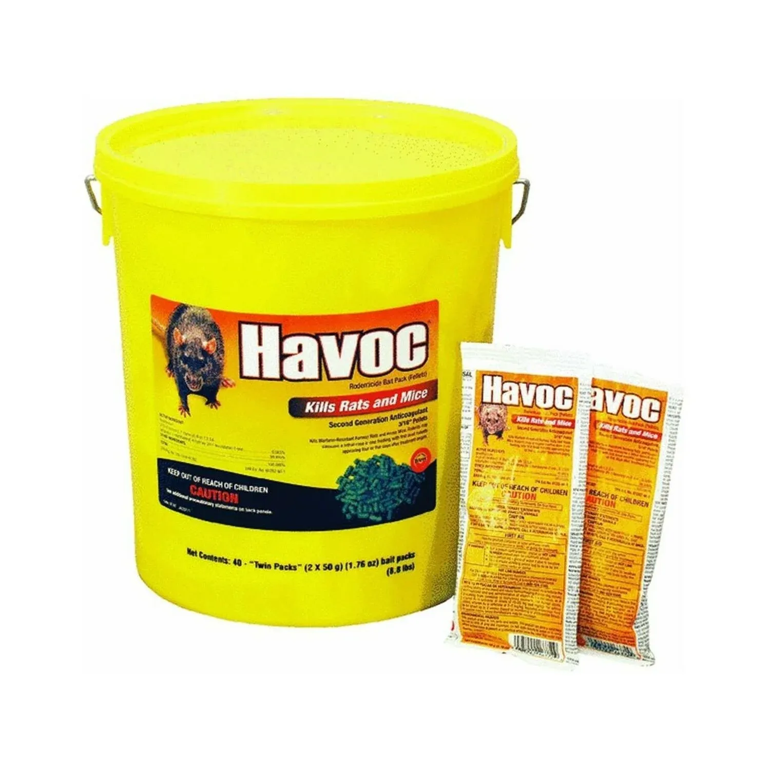 Neogen Havoc Rodenticide Rat & Mouse Bait Pellet Pack, 8 lb.Pail