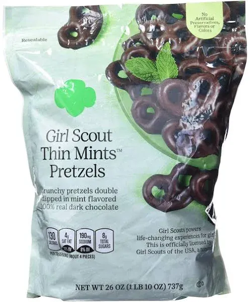 Girl Scouts Thin Mints Pretzels, Mint Chocolate, 20 oz Bag