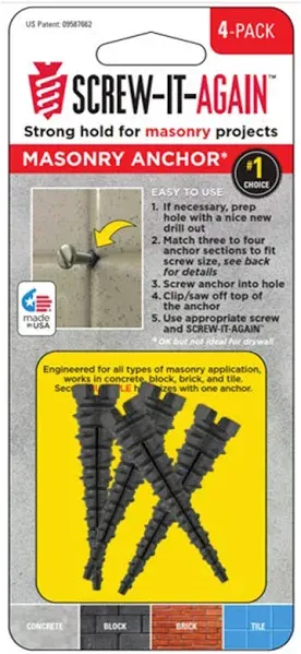 Screw It Again Masonry Anchor SIA-4PK-M