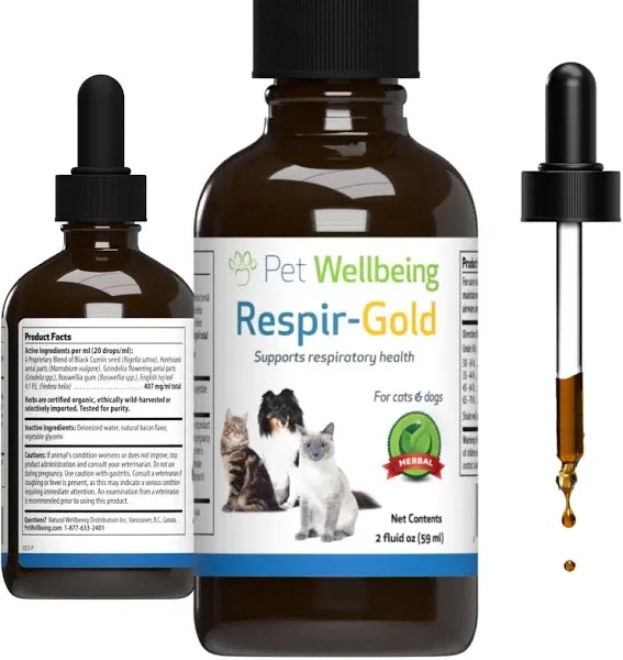 Respir-Gold for Dogs - Vet-Formulated - Easy Breathing, Open Airways, Respira...