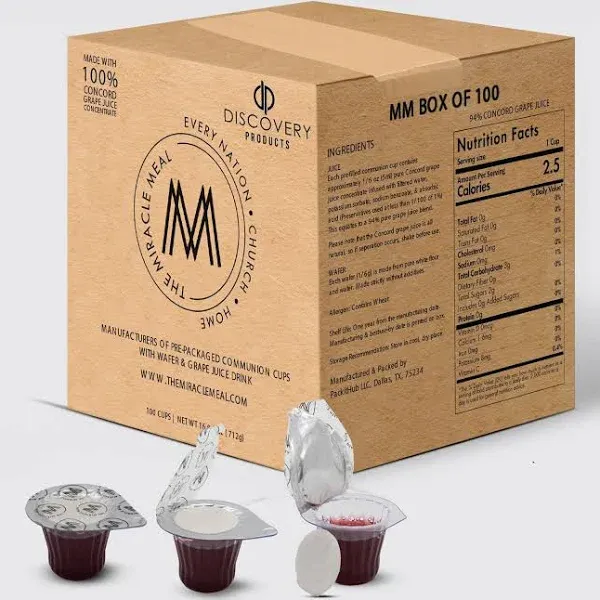 Prefilled Communion Cups and Wafer set & Juice - Pack of 100