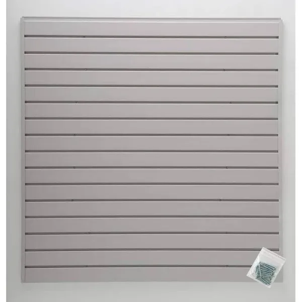 Jifram Extrusions 05000147 Easy Living Easy Wall 4 ft. X 4 ft. or 8 ft. X 2 ft. Add Your Own Accessories Light Gray Slatwall Kit