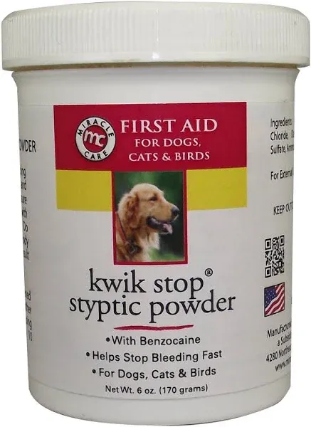 Gimborn MC KWIK STOP Bleeding STYPTIC POWDER Pet Grooming Groomer*BULK 6 oz SIZE