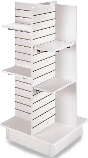 SSWBasics Durable White Slatwall Tower for Retail Premium Slatwall Display Panels