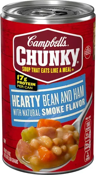 Campbell’s Chunky Soup, Hearty Bean Soup With Ham, 19 Oz Can (Pack of 4)