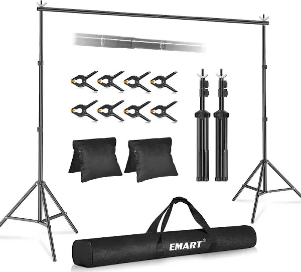 Backdrop Stand 10x7ft(WxH) Photo Studio Adjustable Background Stand Support K...