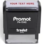 Promot Self Inking 1 Line Custom Stamp - Personalized Name Stamp for Office, Teacher, Address & Business Label Stamp - Choose Font, Ink Color, Pad, Fo