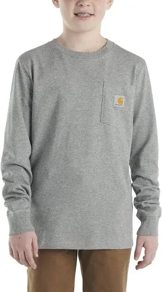 Carhartt Boys' Long Sleeve Crewneck T-Shirt with Pocket