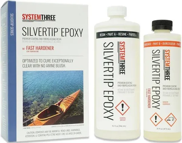 System Three SilverTip Epoxy Resin with Slow Hardener Kit, Clear, 1.5 Qt