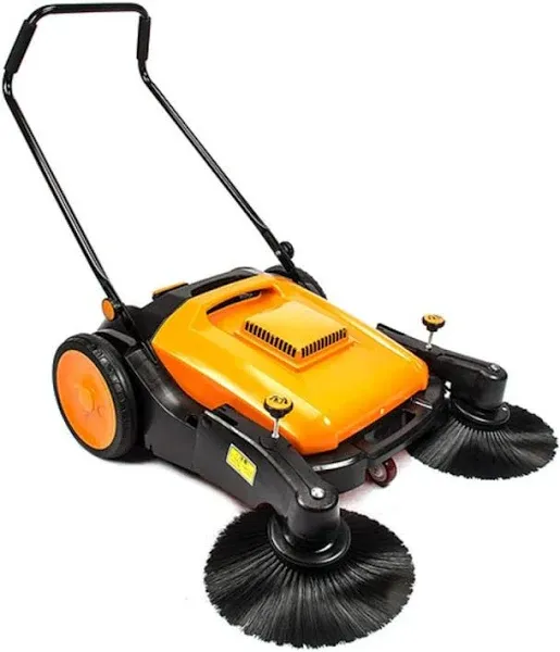 RT980 Industrial Floor Sweeper with Triple Brooms, 38" Outdoor and Indoor Sweeper, 38,000 Square feet per Hour, 12 gal Waste Container