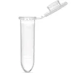 Globe Scientific 111568 Polypropylene Graduated Microcentrifuge Tube with Snap Cap, Round Bottom, Natural, 2mL Capacity, Pack of 1000