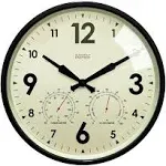 Cloudnola Factory Outdoor Wall Clock & Weather Station Black