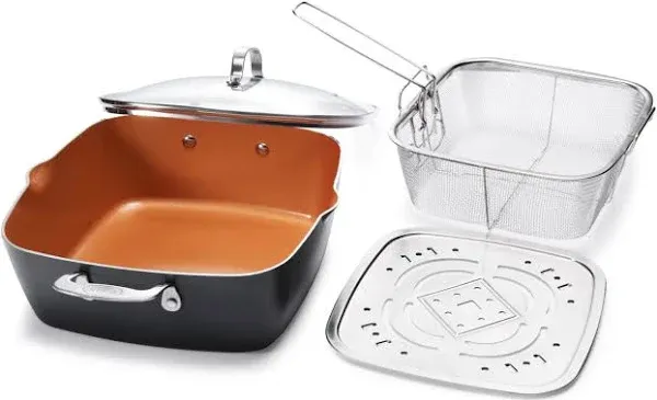 Gotham Steel 1492 Non-Stick Ceramic/Titanium Deep Square Pan, As Seen On TV, 11" - Bed Bath & Beyond - 25432392