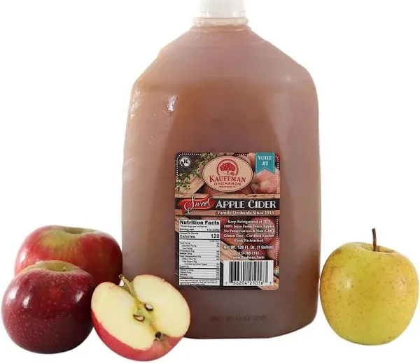 Kauffman's Fruit Farm Orchards Homemade, Fresh-Pressed Apple Cider, Frozen for Shipping, 12 Oz. Single-Serve (Pack of 12)