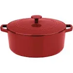 Cuisinart  CI670-30 Chef's Classic Enameled Cast Iron Cookware 7 Quart Round Covered Casserole - Red - Excellent