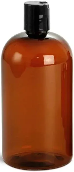 16 oz Amber Glass Boston Round Bottles