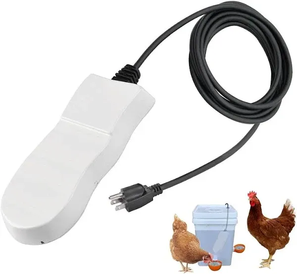 comincia Heated Chicken Waterer Deicer,250Watt Thermostatic Control Chicken Water Heater Mini Size Water De-icer for Poultry