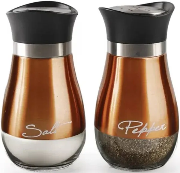 Circleware
Cafe Contempo Copper and Glass 2 Pc Salt and Pepper