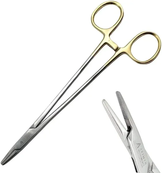 Mayo Hegar Needle Holder 8" Surgical Needle Driver with Tungsten Carbide Inserts by ARTMAN (8 Inches)