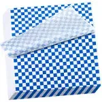 Hslife 100 Sheets Blue and White Checkered Dry Waxed Deli Paper Sheets, Paper...