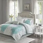 Madison Park Maible Complete Comforter and Cotton Sheet Set Aqua Full