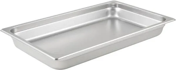 Winco 2.5-Inch Deep Full-Size Anti-Jamming Steam Table Pan, 25 Gauge, NSF, Stainless Steel, Medium