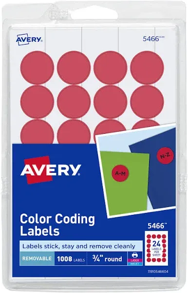 Avery Removable Color-Coding Labels - Neon Green, 1008-Pack