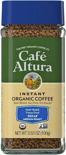 Cafe Altura Organic Fair Trade Decaf Instant Coffee, 3.53 oz