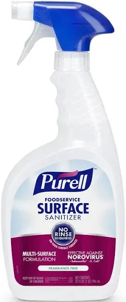 PURELL GOJ334112, Foodservice Surface Sanitizer Spray, 1 Each, Clear, 11" x 2.92" x 4.69"" (334112)