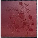 beautyus Photo Album Book, Family Album, Leather Cover, Holds 3x5, 4x6, 5x7, 6x8, 8x10 Photos (Wine Red, Large)