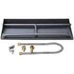 Stanbroil 14.5" Natural Gas Powder Coated Steel Fireplace Dual Flame Pan Burner Kit