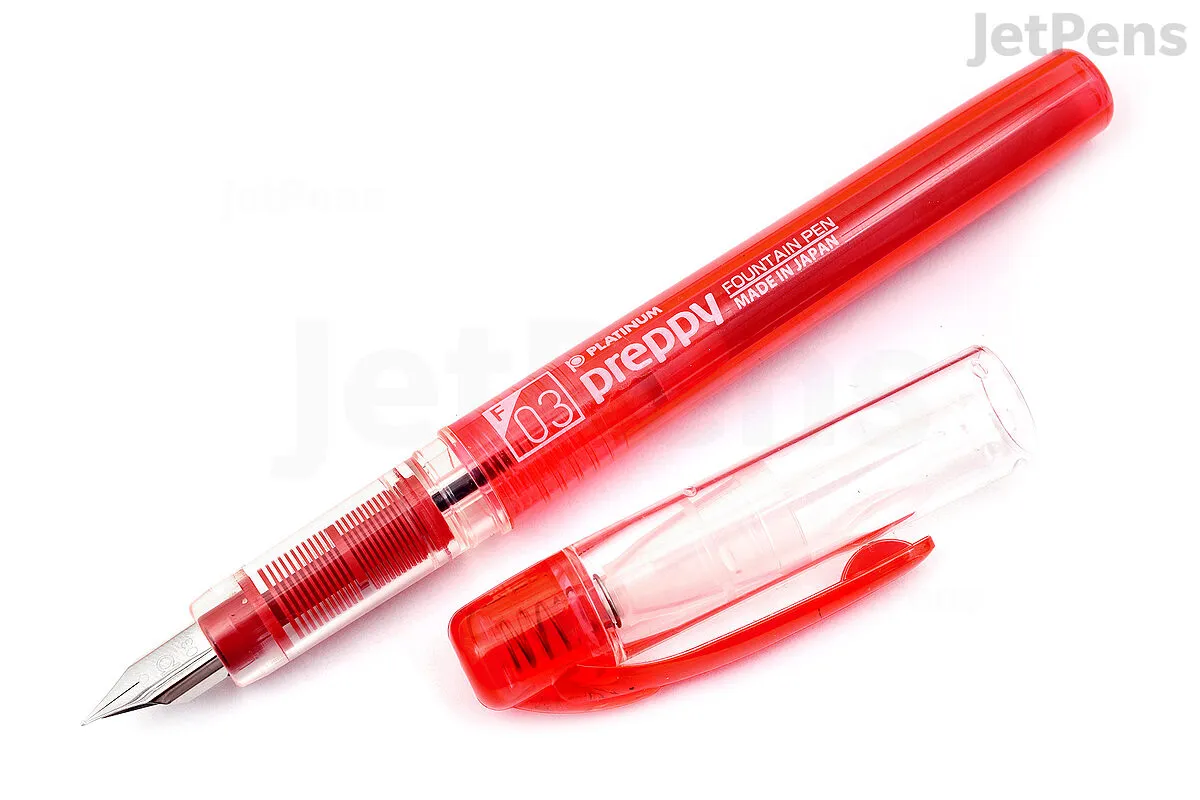 Platinum Preppy Fountain Pen - Red - 03 Fine