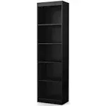 South Shore Axess 5-Shelf Narrow Bookcase, Pure Black