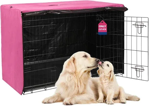 Gorilla Grip Dog Crate Covers Compatible with Amazon Basics Dog Crates, All Sides Open, Privacy Cover Fits 36" Wire Kennel, Breathable Mesh Windows, Light Reducing Puppy Training Cage Topper, Black