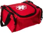 Dixie EMS First Responder Fully Stocked Trauma First Aid Kit, Red