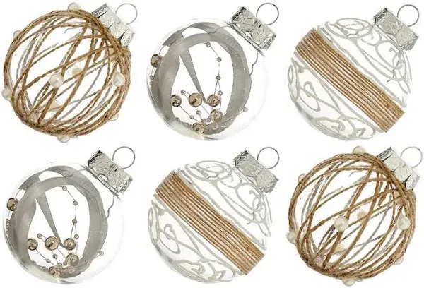  Christmas Ball Ornaments Set-70mm/2.76&#034; Large Shatterproof 70mm/2.75&#034; Beige